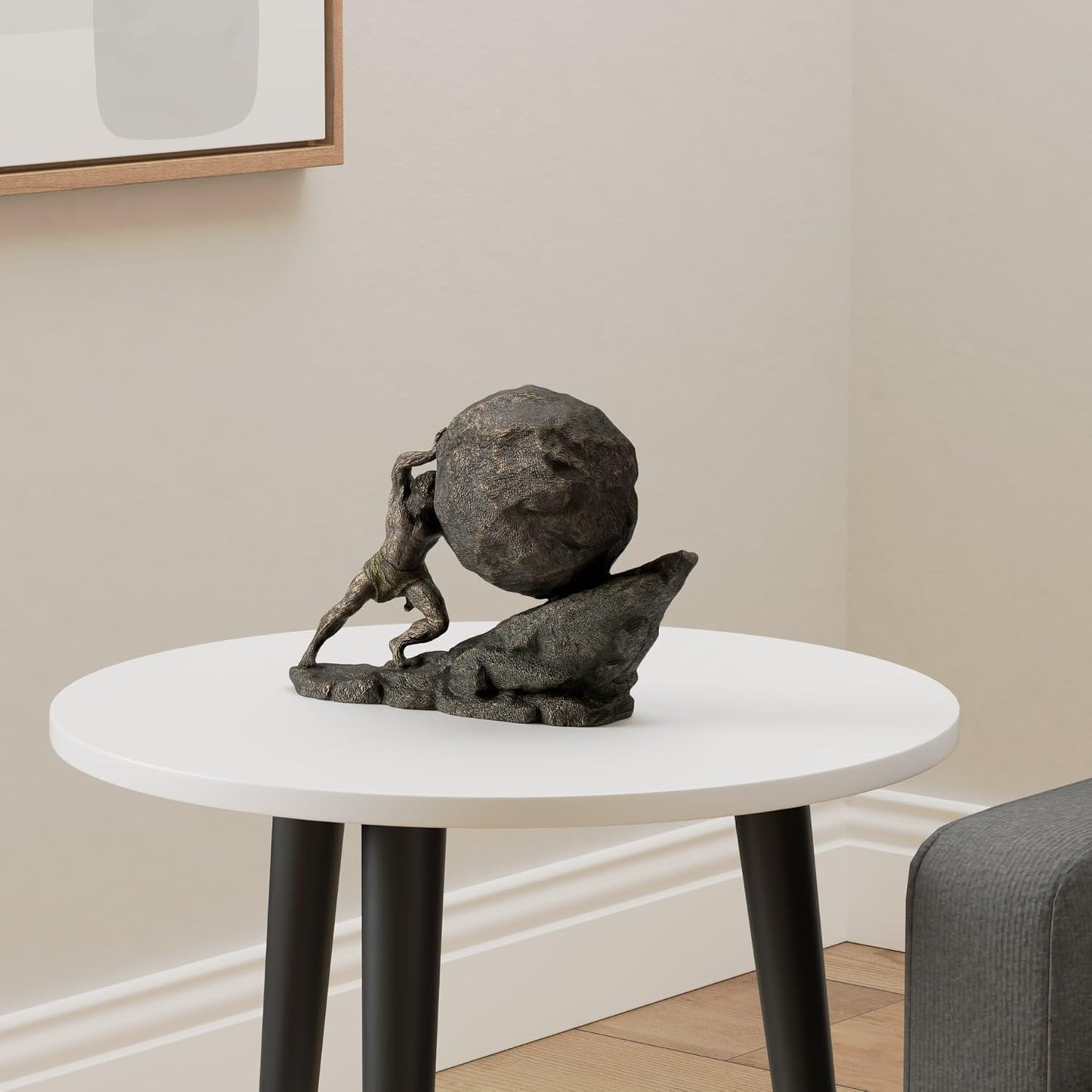 Veronese Design 8 1/8 Inch Sisyphus and The Eternal Boulder Cold Cast Resin Bronze Finish Statue Home Decor