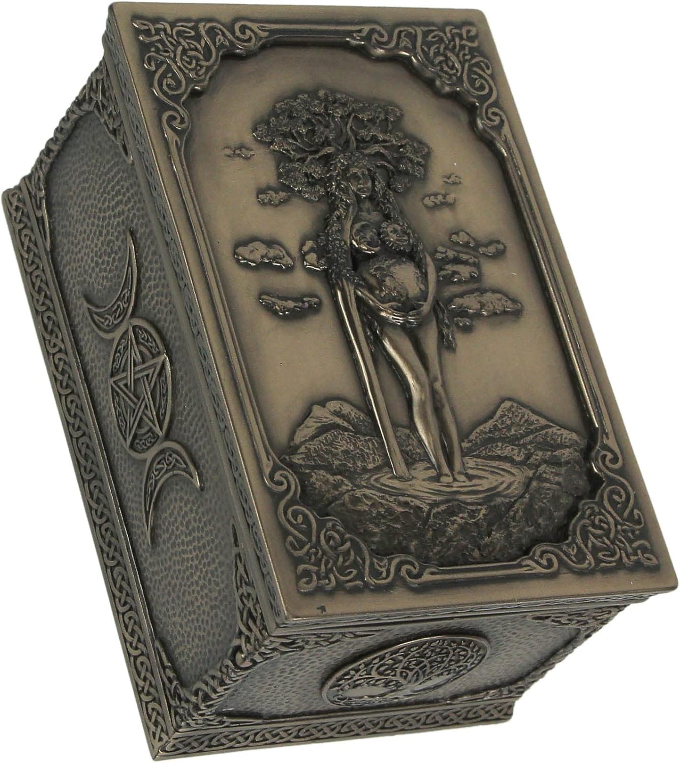 Veronese Design Gaia Greek Mother Earth Goddess Bronze Finished Trinket Box