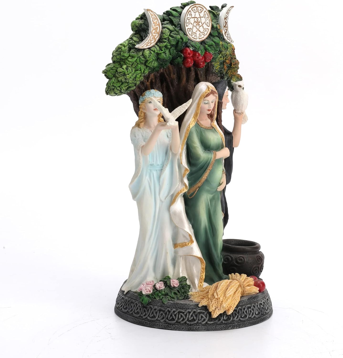 Veronese Design Polyresin Triple Goddess Maiden Mother and Crone Tree Statue