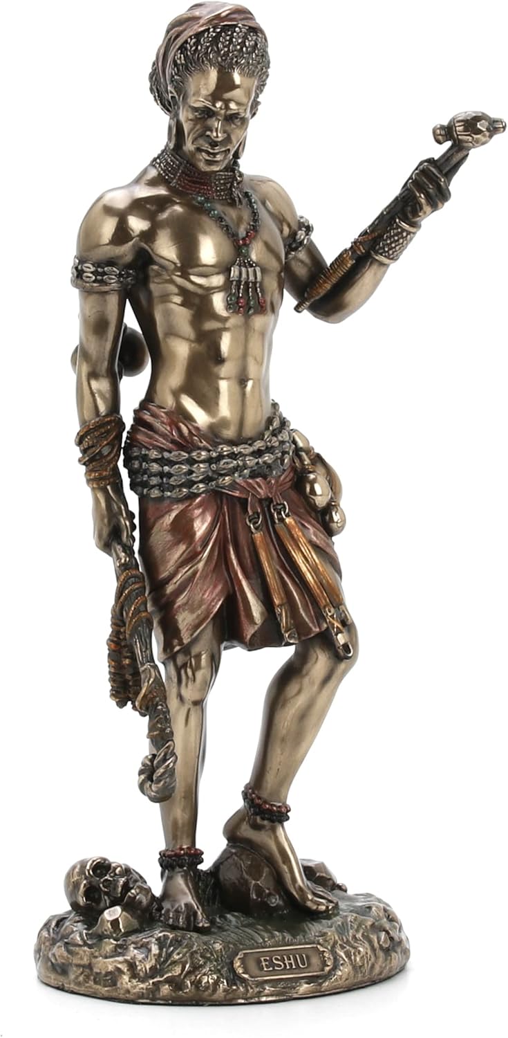 Veronese Design 8.5" Eshu The Divine Trickster God of The Yoruba Cold Cast Resin Antique Bronze Finish Statue