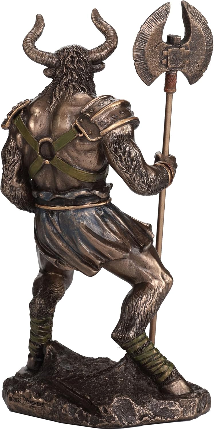 Veronese Design 6 3/4 Inch Minotaur The Greek Labyrinth Beast Resin Sculpture Cold Cast Bronze Finish