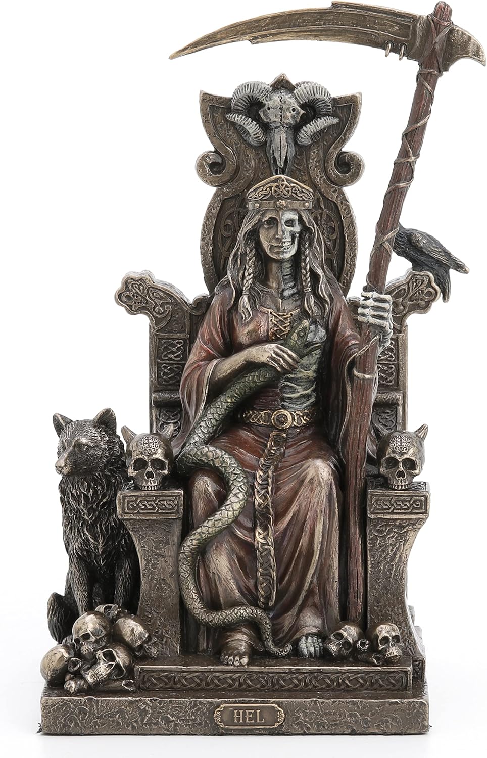 Veronese Design 9" Tall Hel The Norse Goddess of Helheim Cold Cast Resin Sculpture Antique Bronze Finish Statue Altar Decoration Mystic Gifts