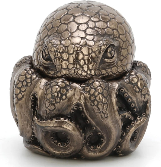 Veronese Design 2 3/4" Dwarf Octopus Mini Trinket Box Resin Sculpture Bronze Finish