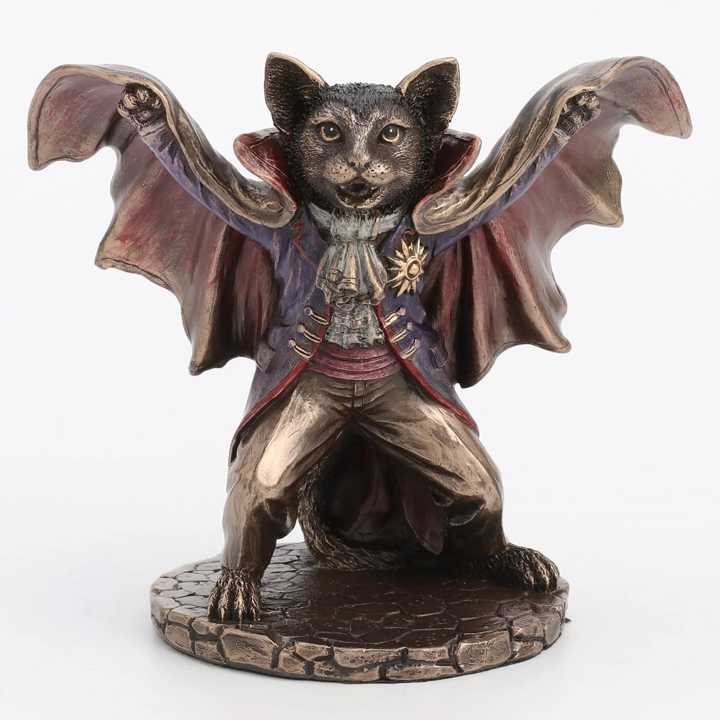 Veronese Design 5 1/8 Inch Vampire Cat Bat Pose Resin Animal Figurine Bronze Finish