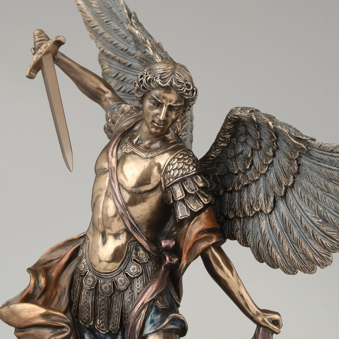 Unicorn Studios WU71543A4 Archangel St. Michael Tramples Demon Religious Sculpture