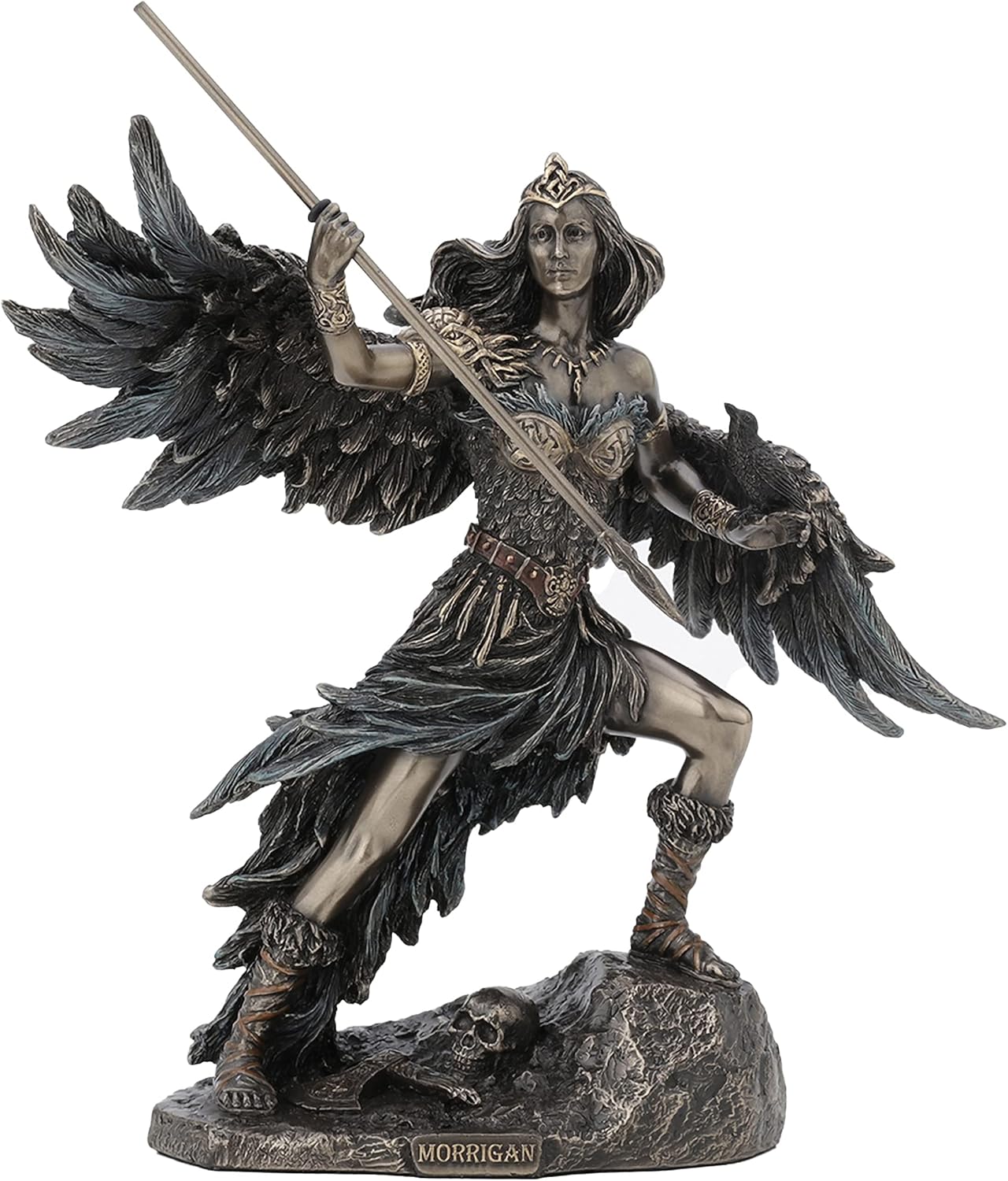 Veronese Design The Morrigan Celtic Phantom Queen Goddess of Battle Bronze Finish Statue, Length 8 5/8 x Width 4 3/8 x Height 8 5/8 (Inch) (WU77827A4)