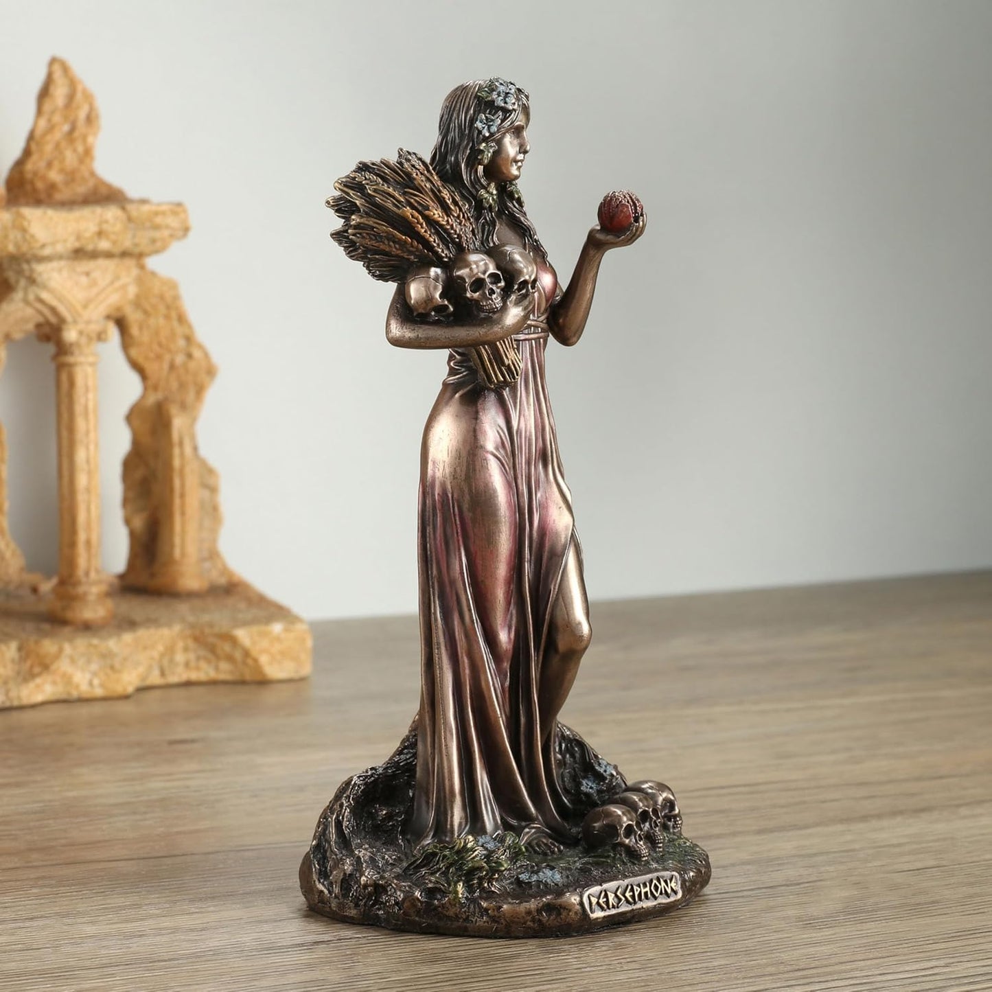 Veronese Design 6 1/8 Inch Persephone Greek Goddess of Agriculture Resin Sculpture Cold Cast Bronze Finish
