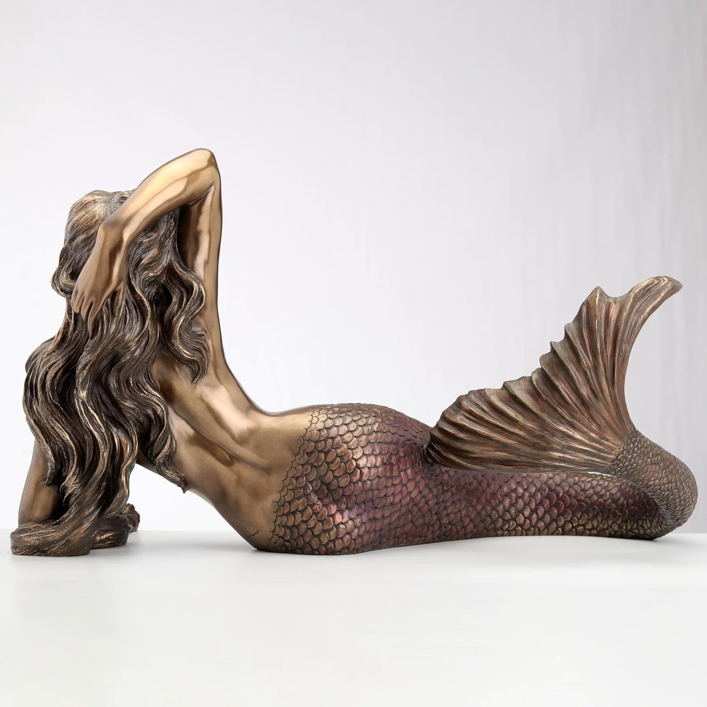 Veronese Design 25 1/4 Inch Mermaid Lying Back Nautical Decor Cold Cast Resin Bronze Finish Large Sculpture