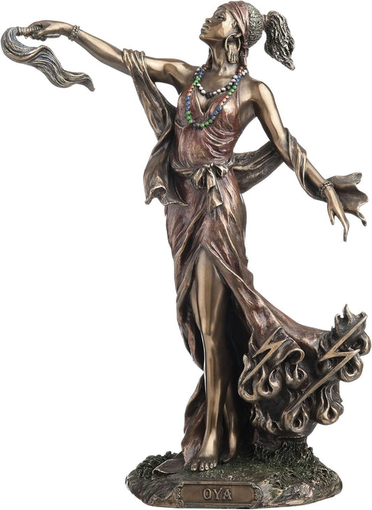 Unicorn Studios Oya - Goddess of Wind, Storm and Transformation Figurine, Bronze Color