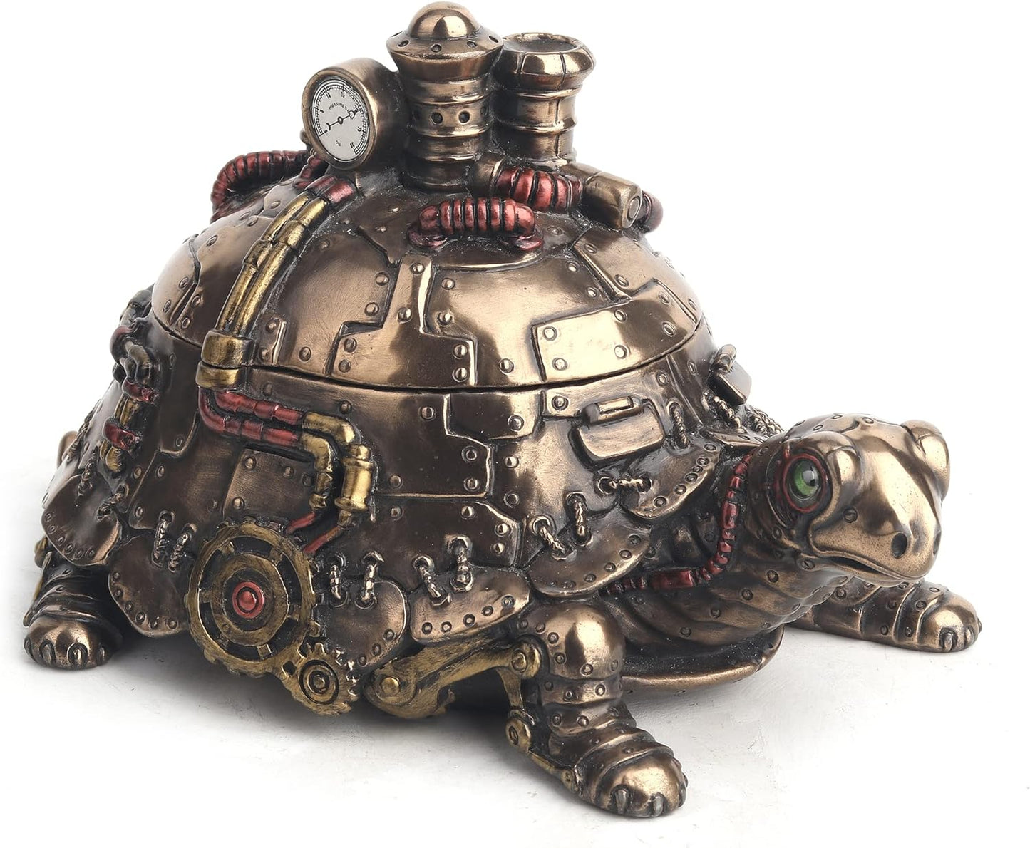 Veronese Design Amazingly Detailed Steampunk Tortoise Trinket Box