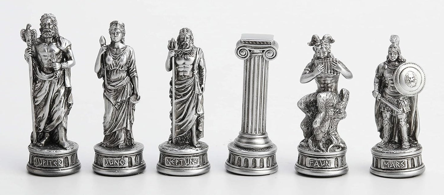 Veronese Design Greek and Roman God 32 Pieces Chess Set Resin Statue Hand Painted Figurine