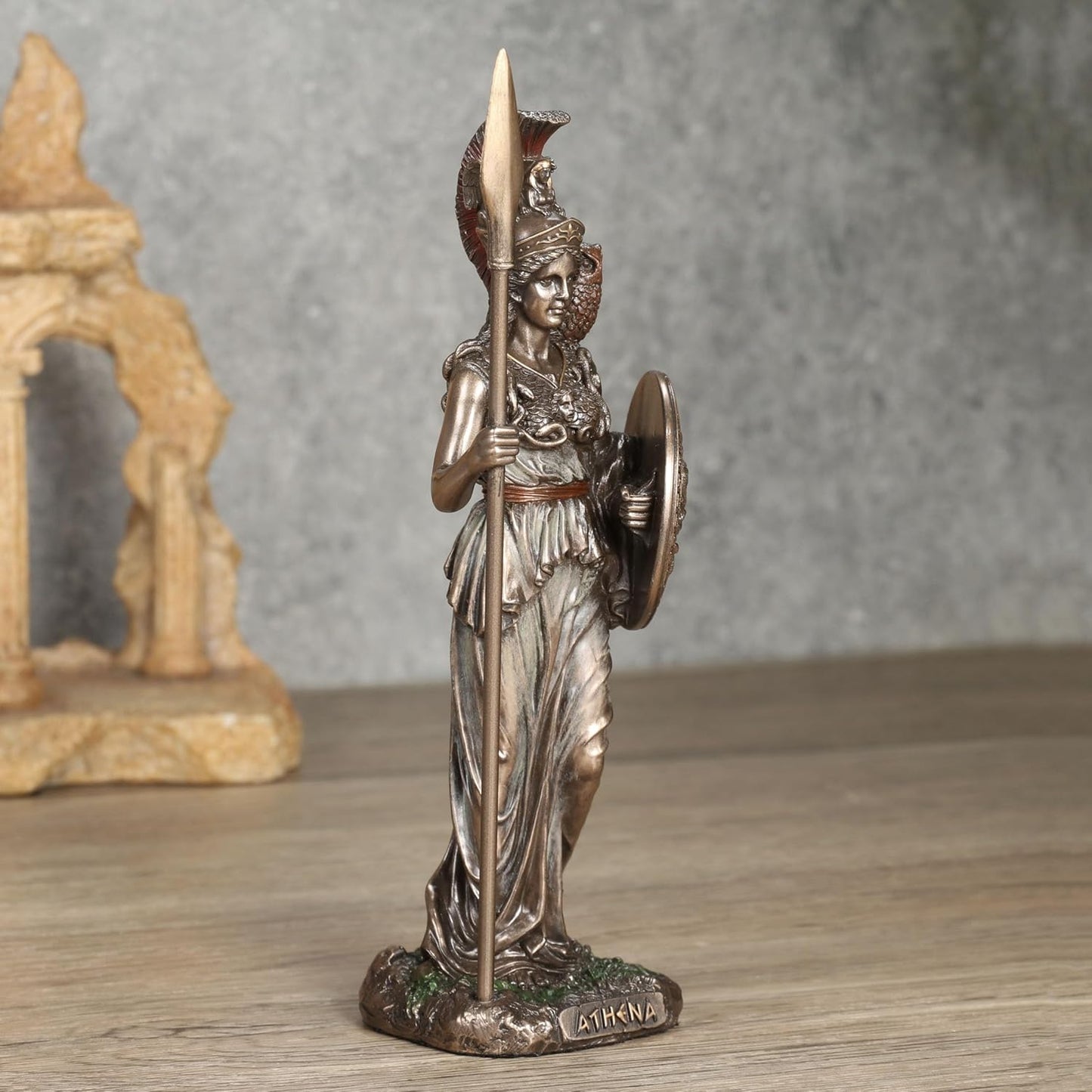 Veronese Design Athena the Greek Goddess of Wisdom Resin Sculpture - Cold Cast Bronze Finish
