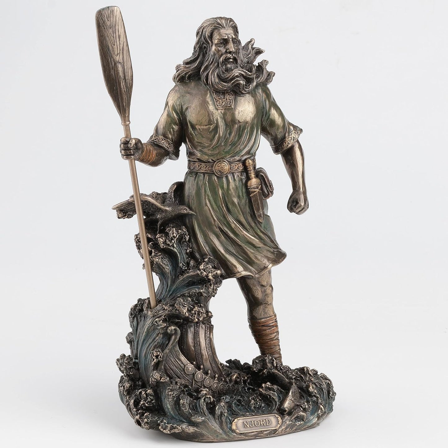 Veronese Design Njord Norse God Of Wind and Sea Bronze Finished Statue 10.75 Inches High