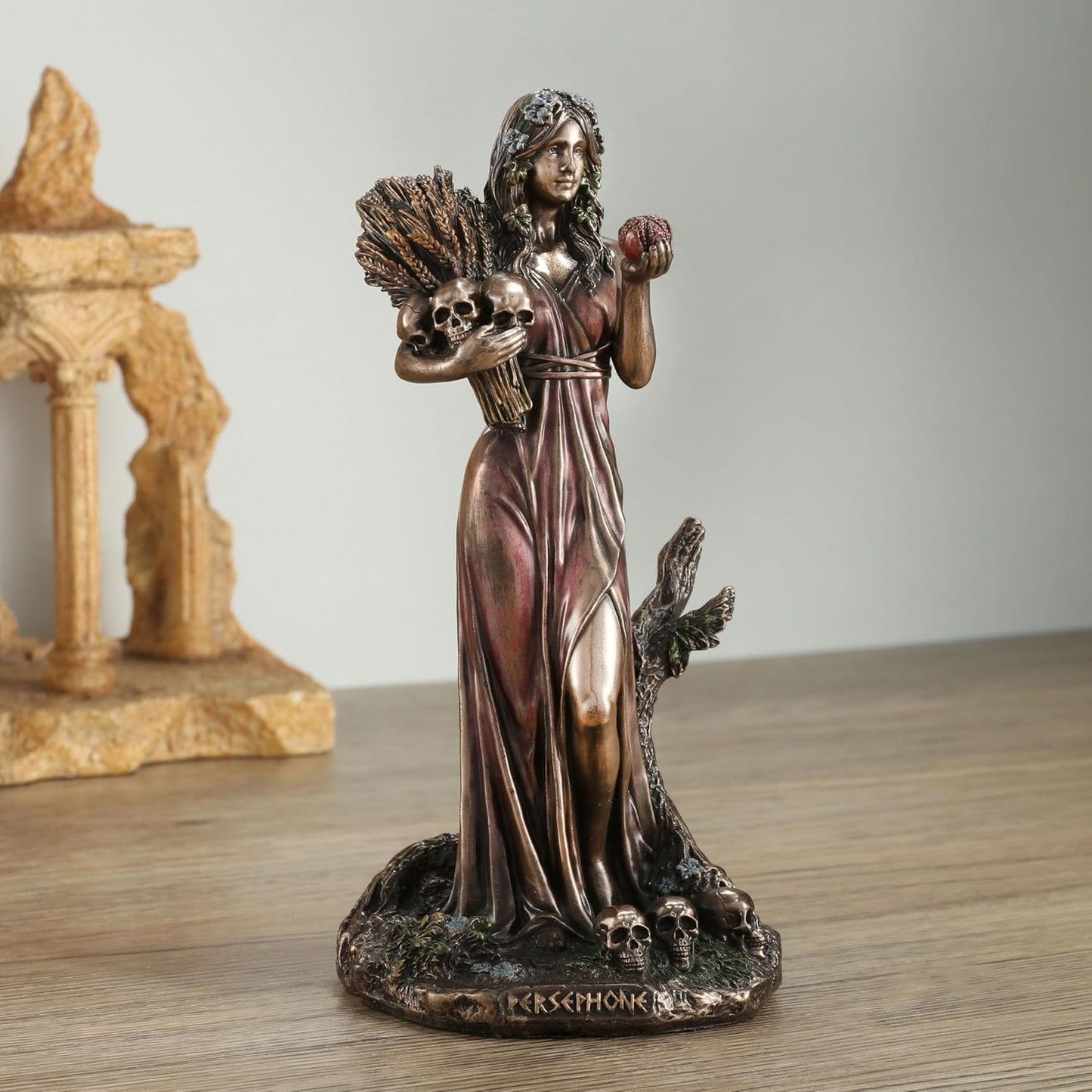 Veronese Design 6 1/8 Inch Persephone Greek Goddess of Agriculture Resin Sculpture Cold Cast Bronze Finish