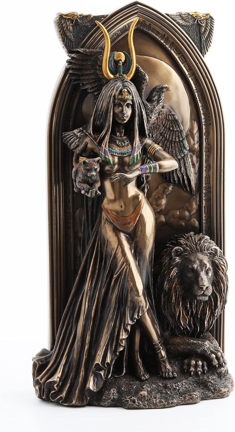 Veronese Design 10 5/8 Inch The Priestess Egyptian Goddess Resin Statue Bronze Finish