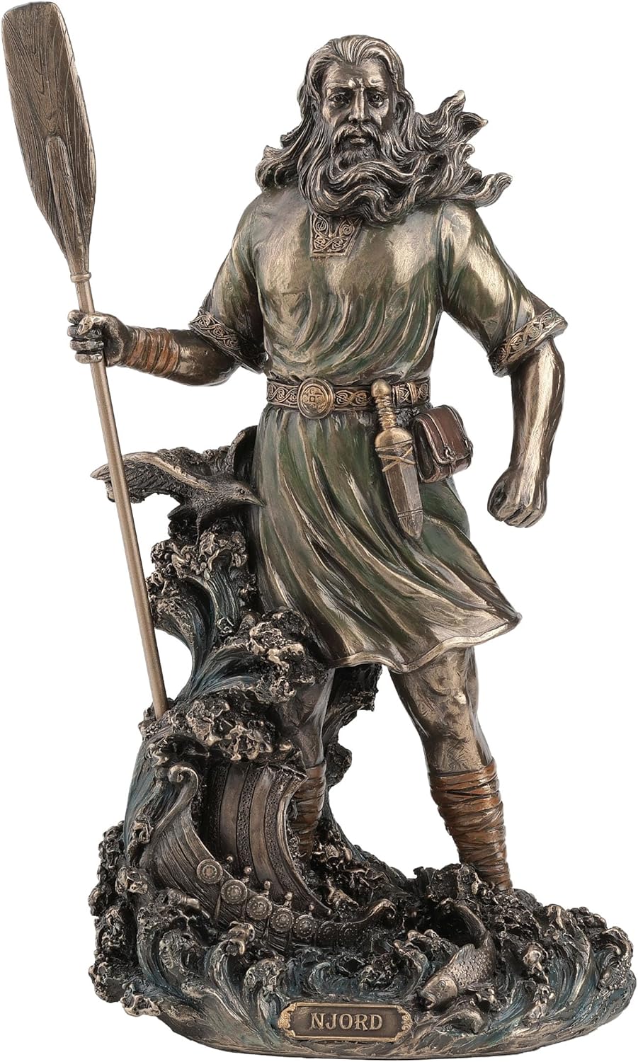 Veronese Design Njord Norse God Of Wind and Sea Bronze Finished Statue 10.75 Inches High