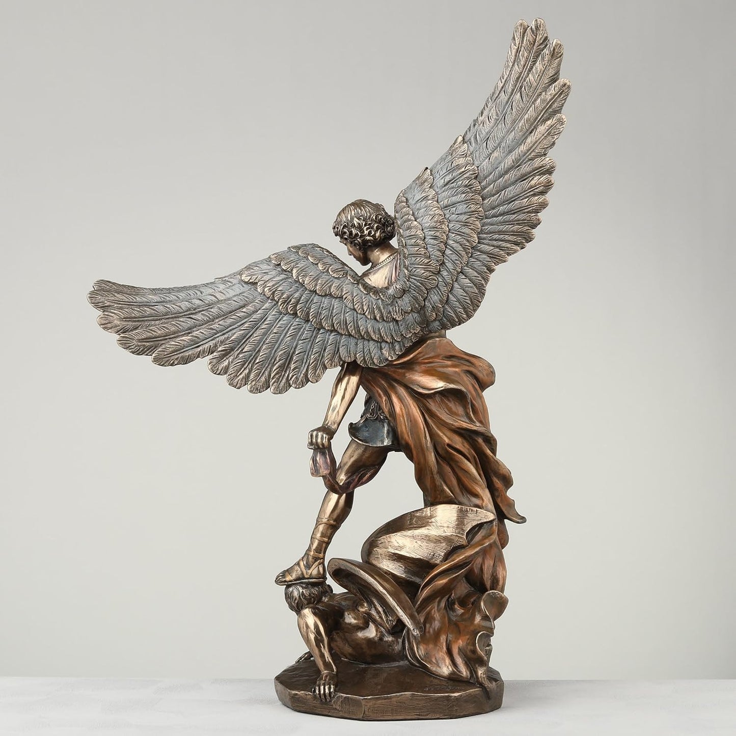 Unicorn Studios WU71543A4 Archangel St. Michael Tramples Demon Religious Sculpture