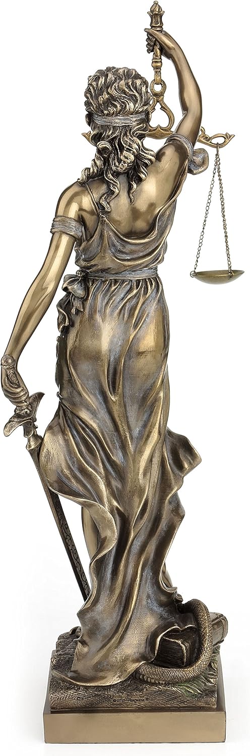 Veronese Design Large Bronze Finish Lady Justice 18 Inch Statue Sculpture