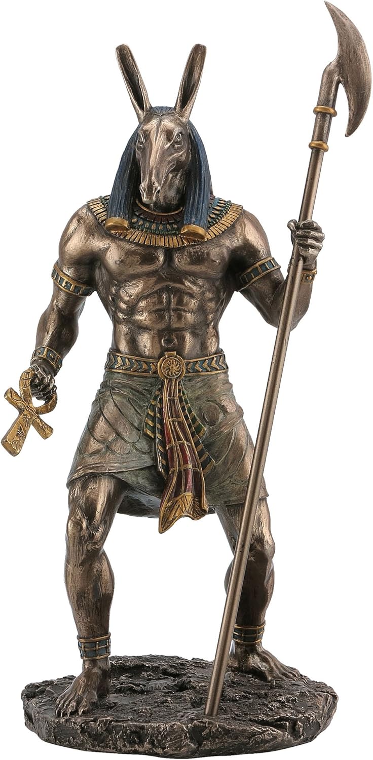 Veronese Design Ancient Egyptian Set The Destroyer God of Chaos Bronze Finished Statue