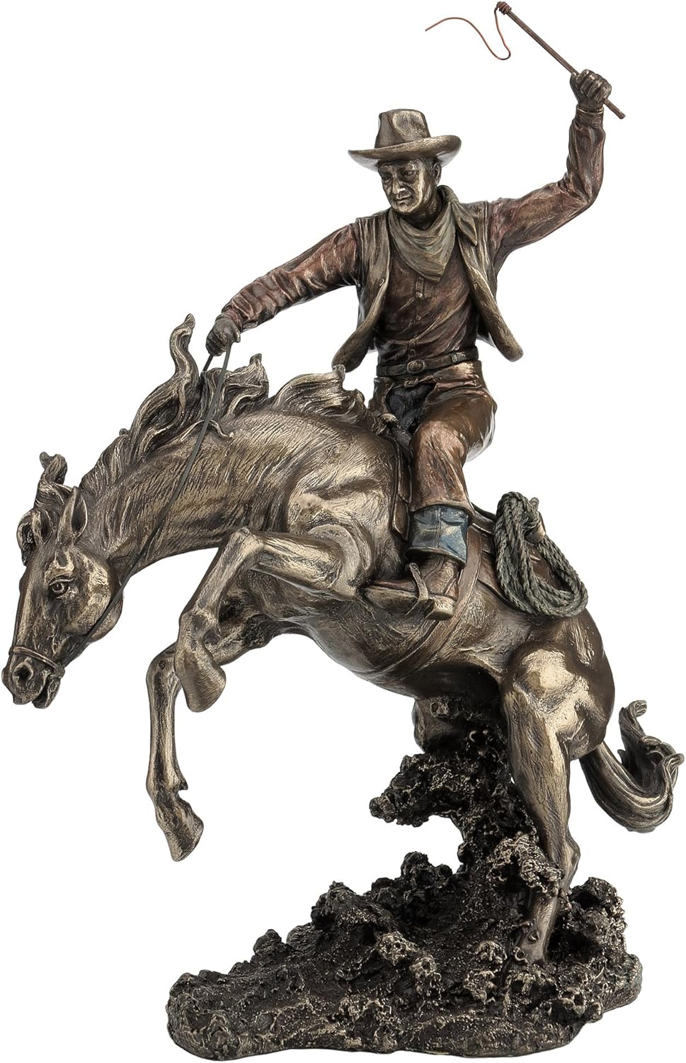 Veronese Design Resin Statues Bronzed Rodeo Cowboy and Bucking Bronco Statue 13 Inches Tall 9 X 15.5 X 5.5 Inches Bronze