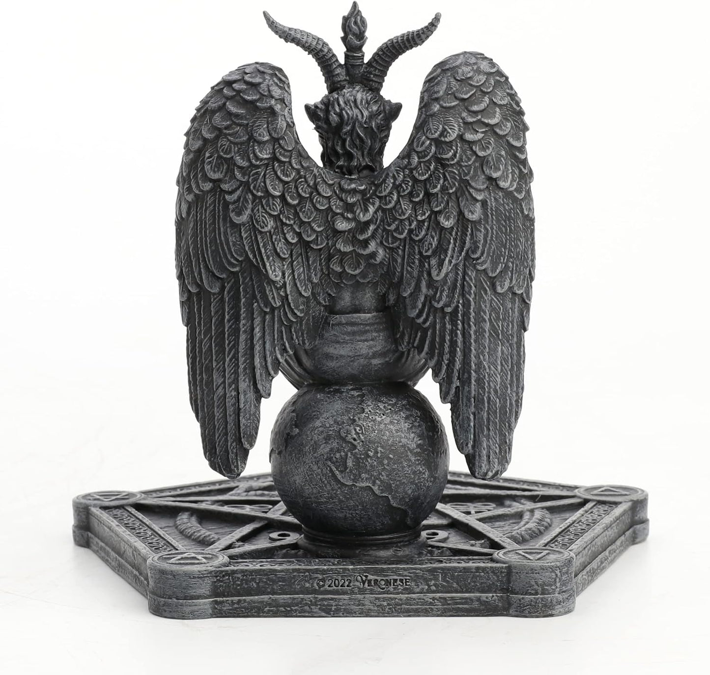 Veronese Design Incense Stick Burner Statue - Resin Pentagram Baphomet Sculpture
