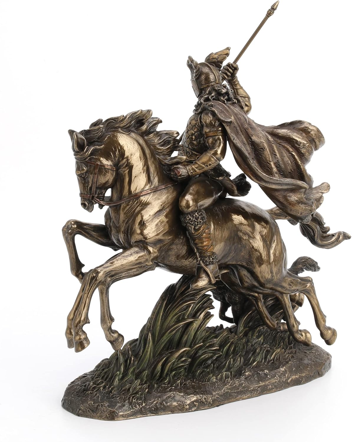 Veronese Design Odin Riding Sleipnir Sculpture Followed by Wolf