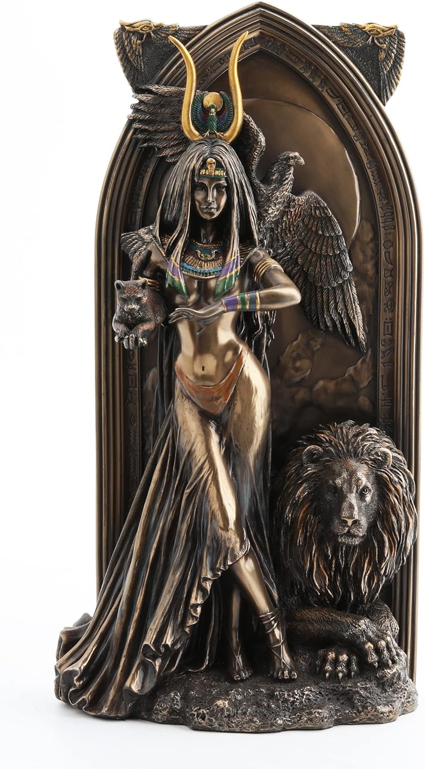 Veronese Design 10 5/8 Inch The Priestess Egyptian Goddess Resin Statue Bronze Finish
