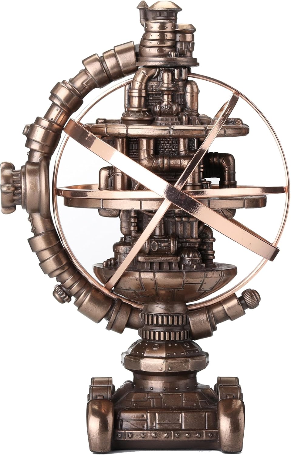 Veronese Design 7 1/8 Inch Tall Steampunk Mechanicus Gyroscope Resin Sculpture Bronze Finish