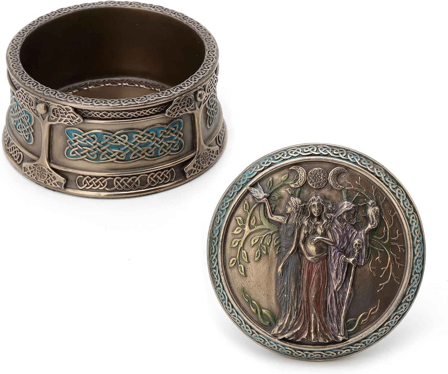 Veronese Design Celtic Triple Goddess Maiden Mother Crone Trinket Box