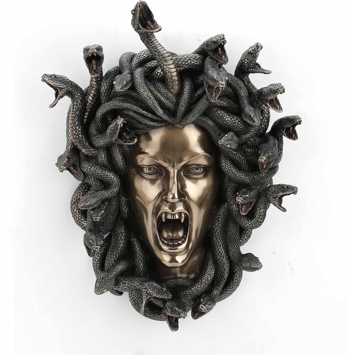 Veronese Design 13 5/8 Inch Head of Medusa Gothic Greek Fantasy Wall Plaque Cold Cast Resin Antique Bronze Finish Statue