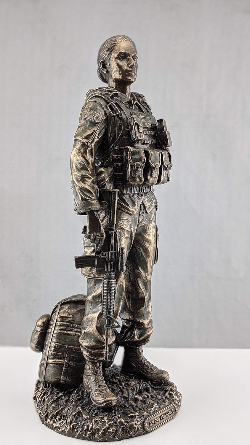 Veronese Defend and Serve Female Soldier Bronze Finish Statue
