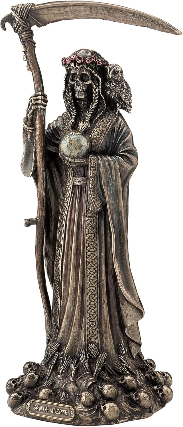 Veronese Design Santa Muerte Antique Bronze Finish Grim Reaper Statue