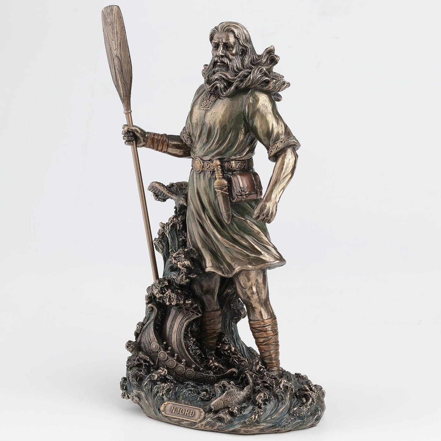 Veronese Design Njord Norse God Of Wind and Sea Bronze Finished Statue 10.75 Inches High