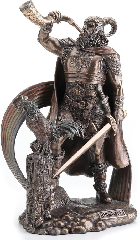 9 1/2 Inch Norse God Heimdall Bronzed Finish Statue Pagan by Things2Die4