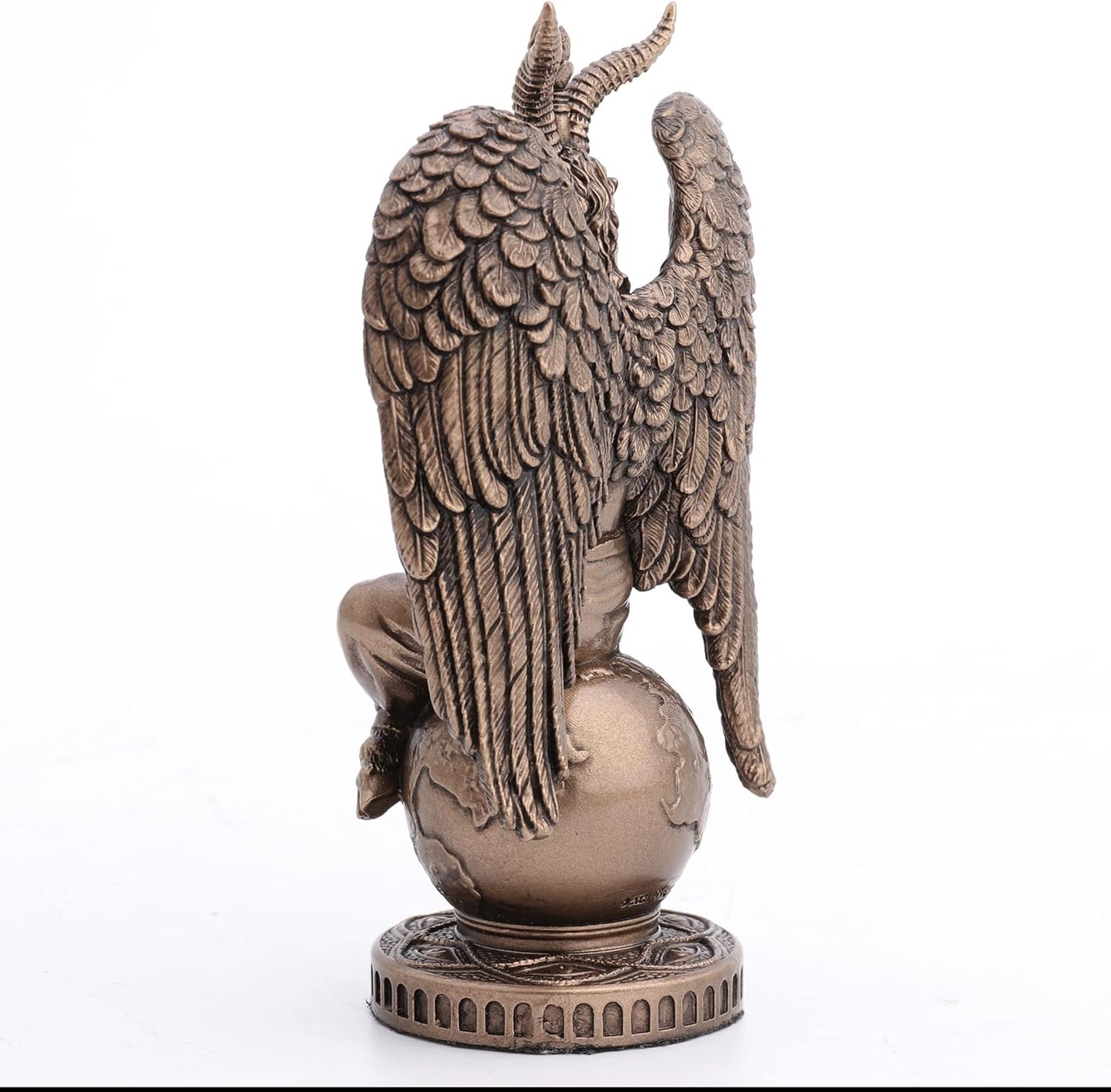 Veronese Design 4 1/2" Baphomet Sitting On The Globe Resin Figurine Hand Painted Bronze Finish