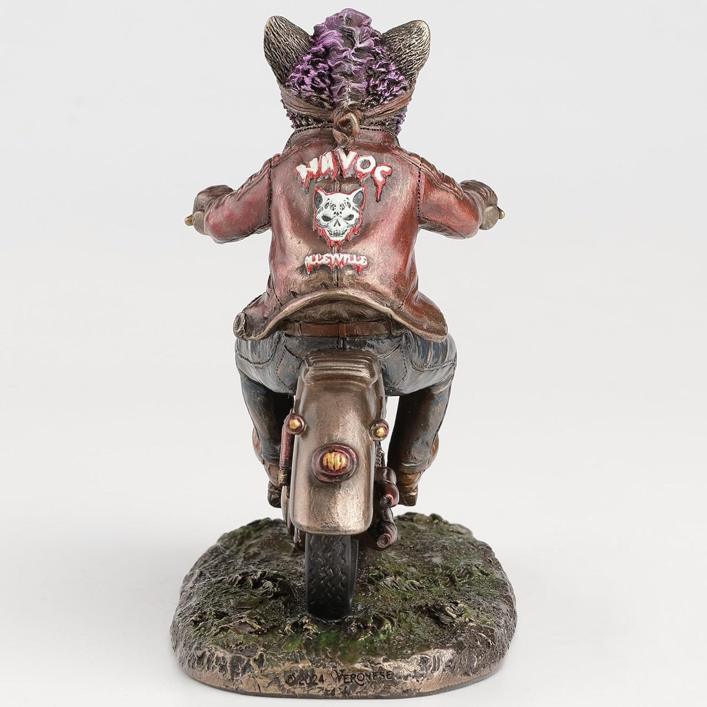 Veronese Design 5 5/8 Inch Cataclysm Moto Street Cat Cold Cast Resin Bronze Finish Steampunk Animal Statue