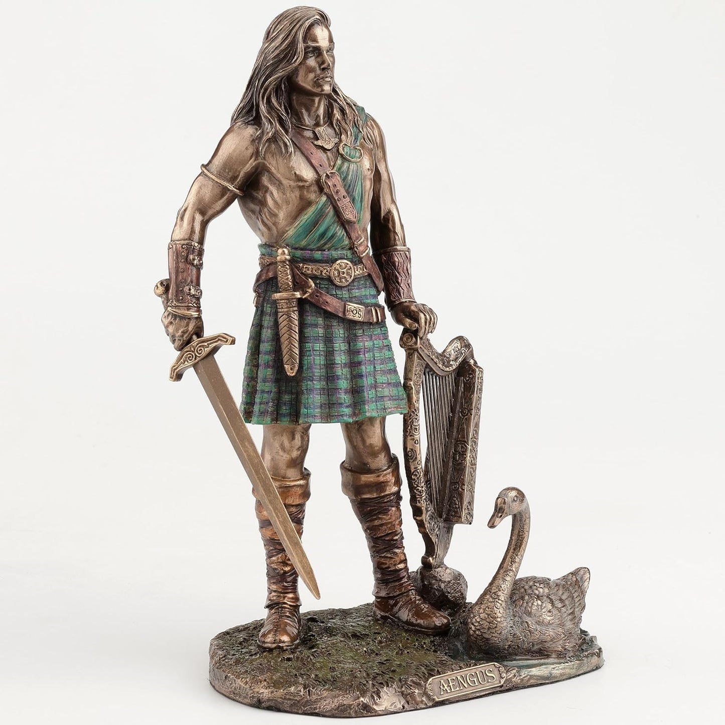 Veronese Design 9 1/8 Inch Aengus The Irish God of Youth and Love Cold Cast Bronze Home Decor Statue