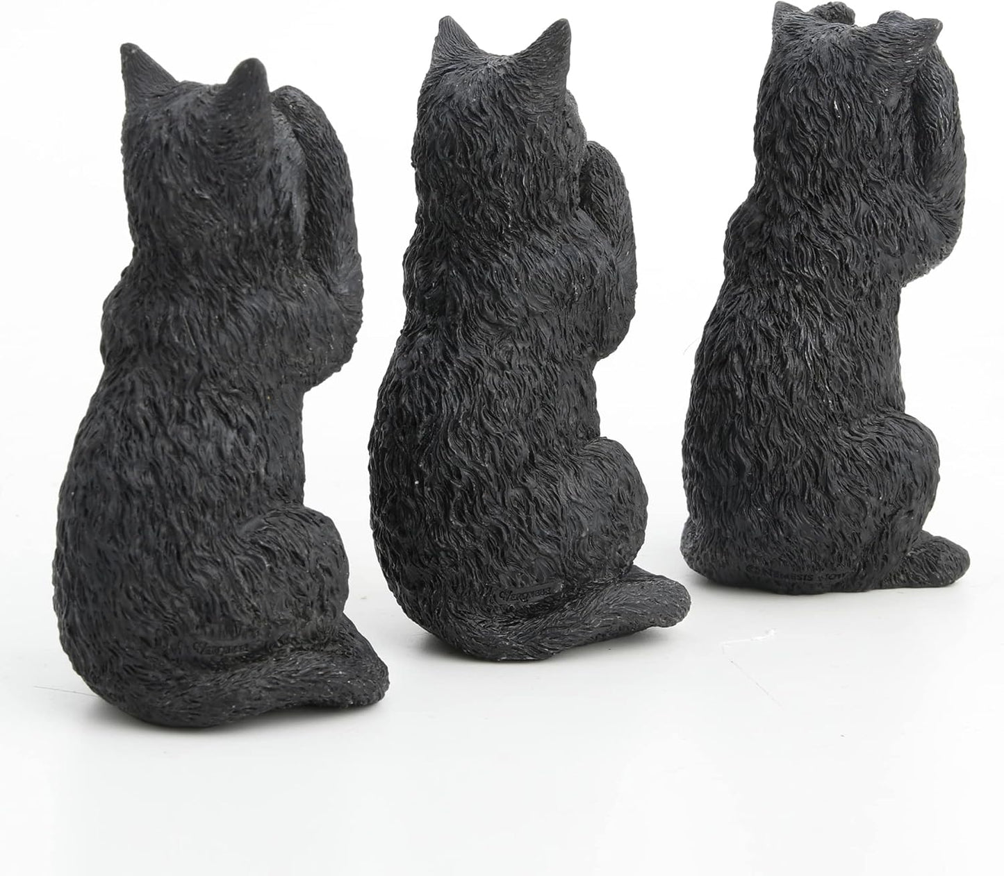 Veronese Design 4 Inch Black Kittens Hear Speak See No Evil Resin Figurine Miniature