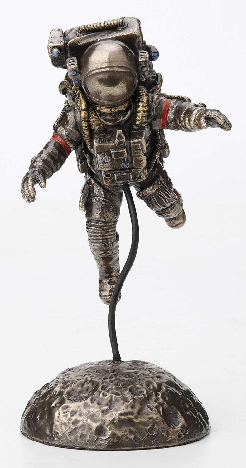 Veronese Design 6 1/8 Inch Zero G Astronaut Moon Landing Resin Statue Bronze Finish
