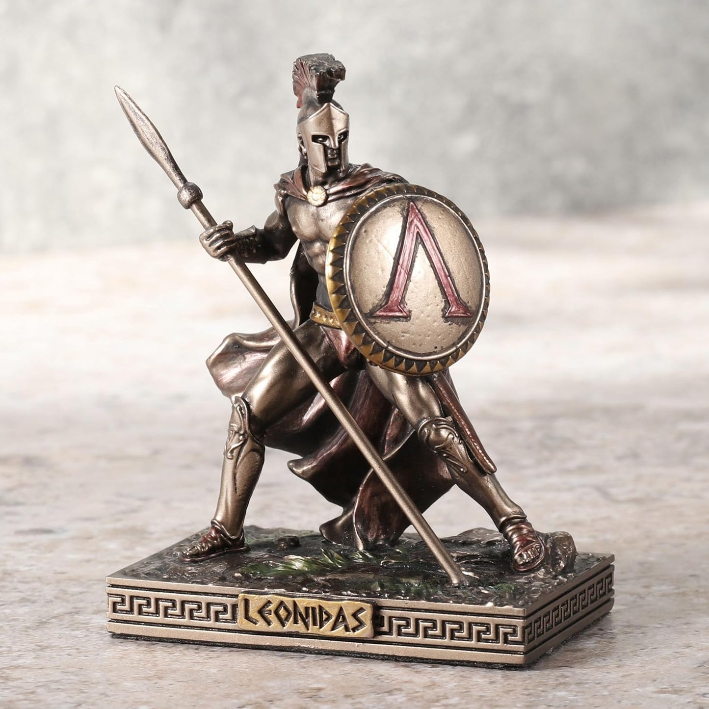 Veronese Design 3 Inch King Leonidas of Sparta Resin Miniature Figurine Hand Painted Bronze Finish