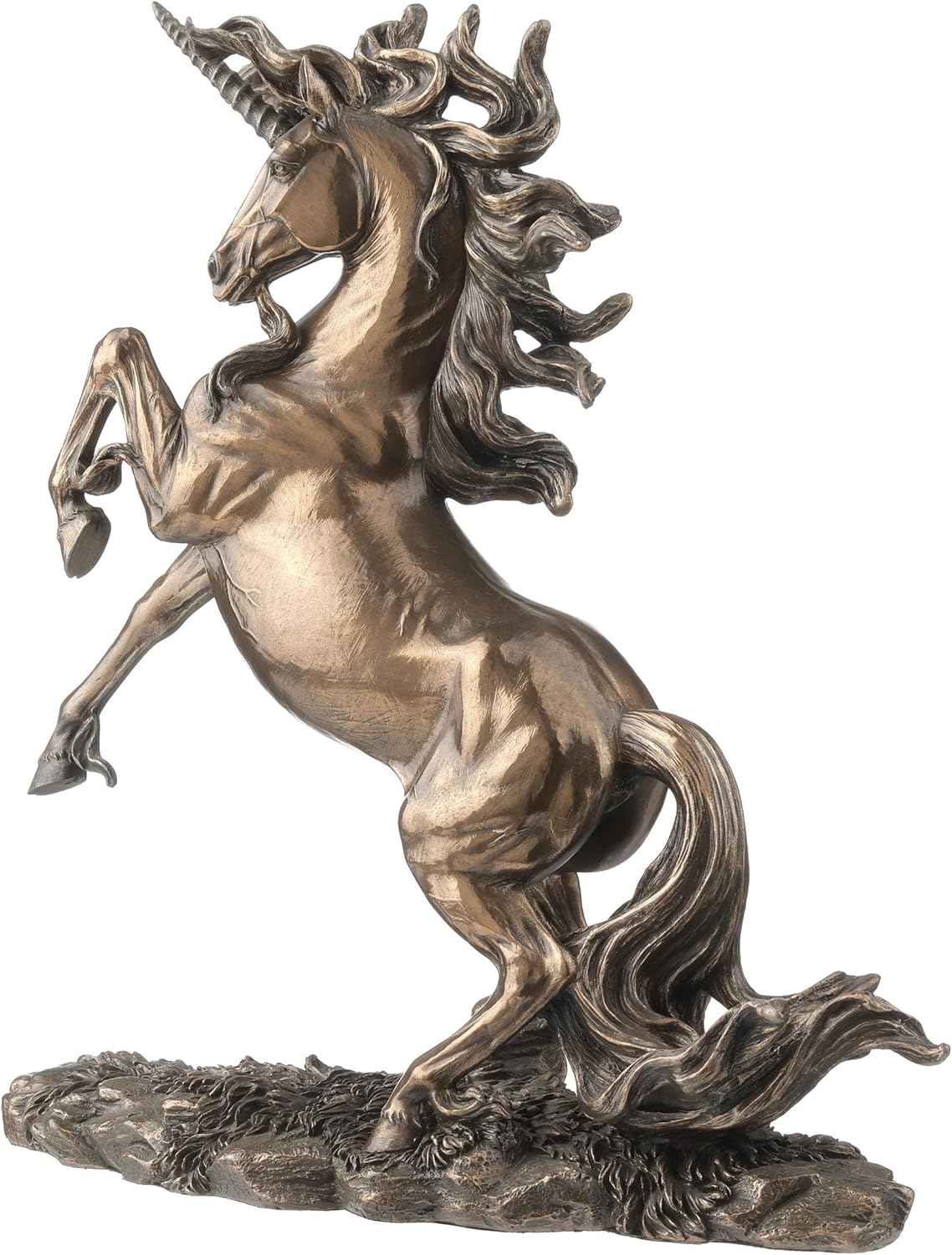 Bronzed Rearing Unicorn Statue