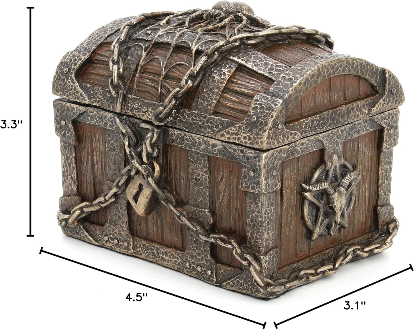 Veronese Design 3 1/8" Pentagram Goat Head Mystic Heirloom Chest Cold Cast Resin Bronze Finish Statue