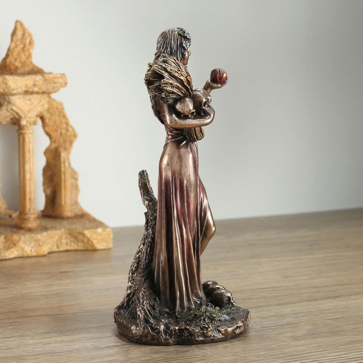 Veronese Design 6 1/8 Inch Persephone Greek Goddess of Agriculture Resin Sculpture Cold Cast Bronze Finish