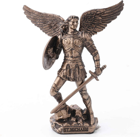 Veronese Design 4.2 Inch Archangel Saint Michael Painted Bronze Finish Religious Figurine
