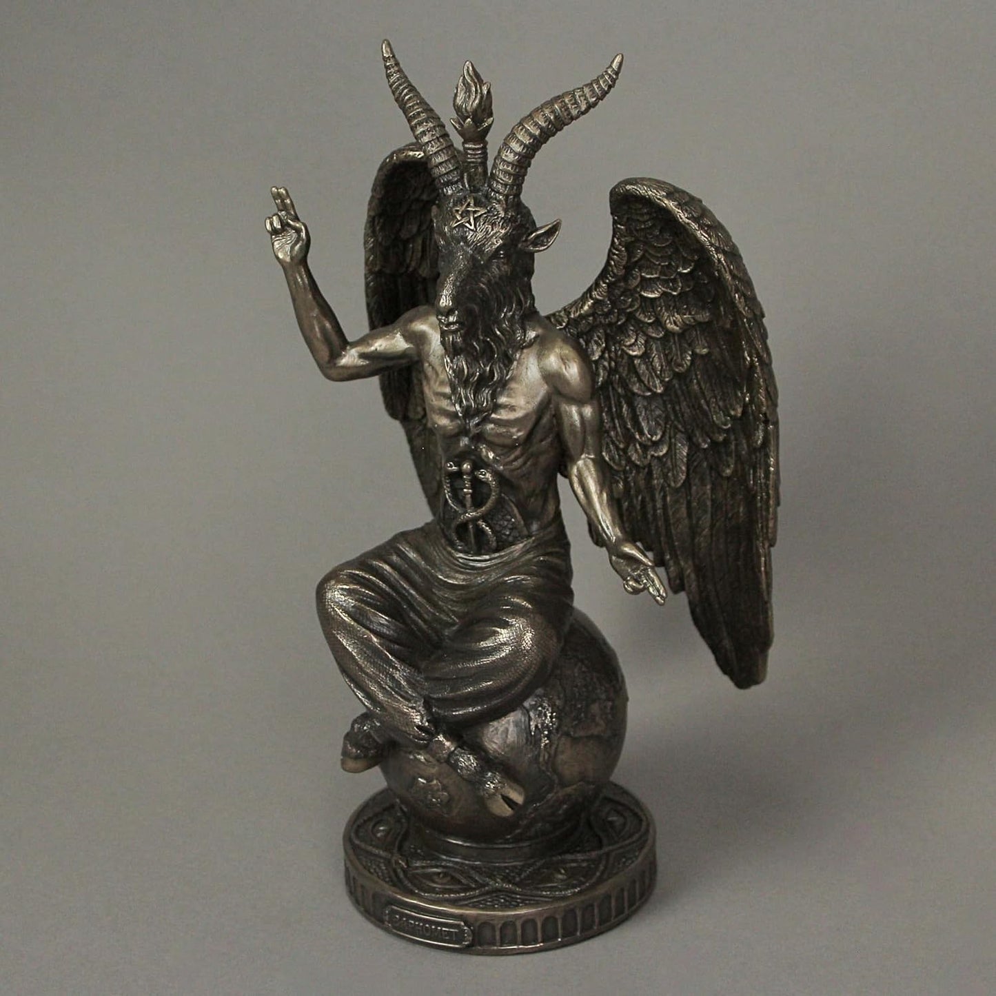 Veronese Design 10.25" Tall Statue of Baphomet Resin Sculpture Cold Cast Bronze Finish