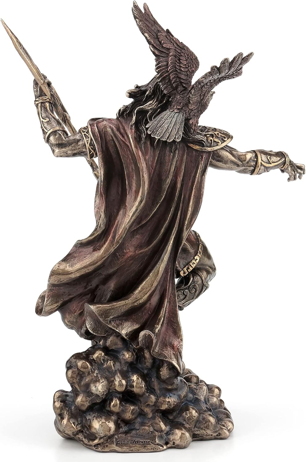 Veronese Design 11 3/4" Zeus Greek God Holding Thunderbolt with Eagle Cold Cast Resin Statue Antique Bronze Finish Sculpture