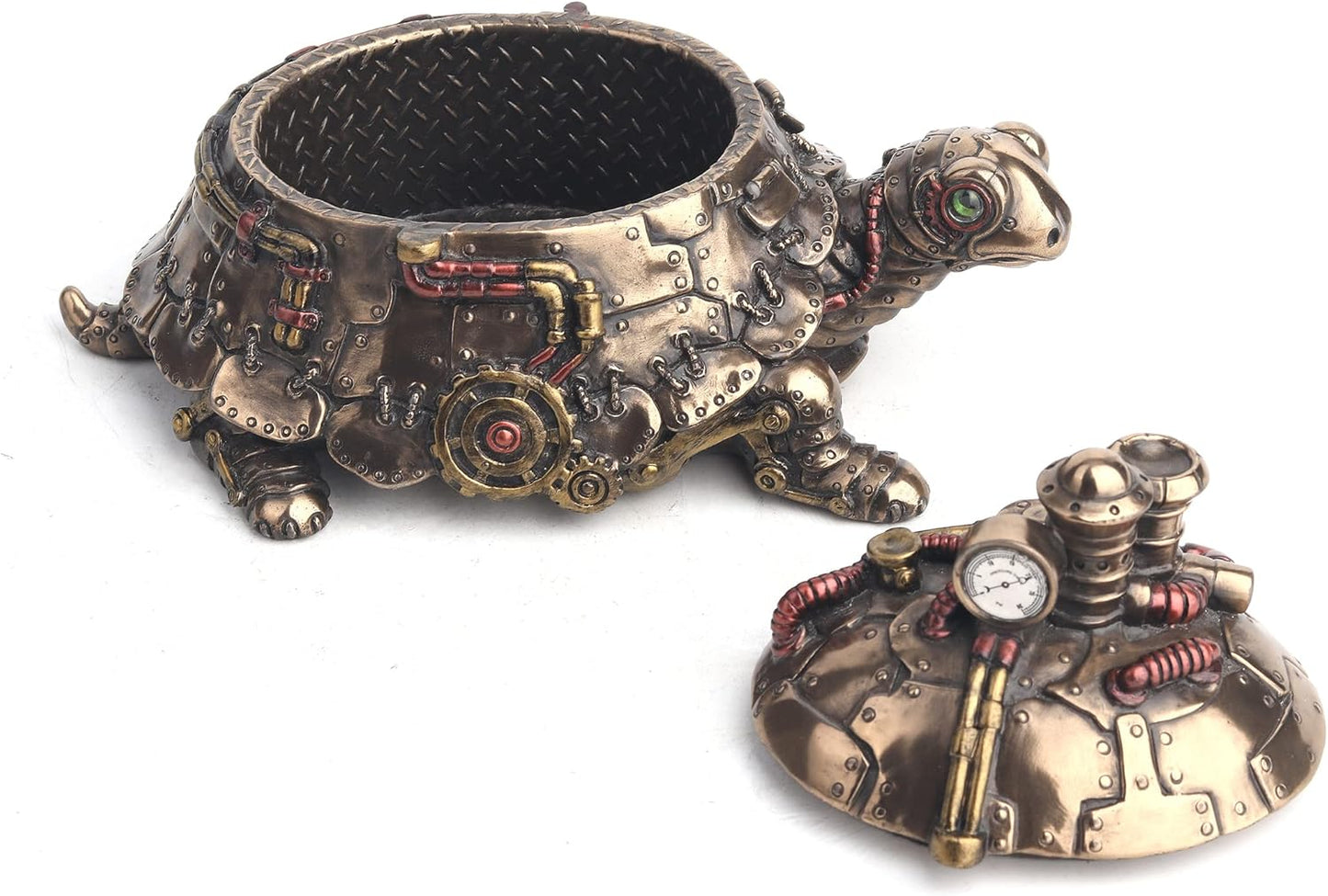 Veronese Design Amazingly Detailed Steampunk Tortoise Trinket Box