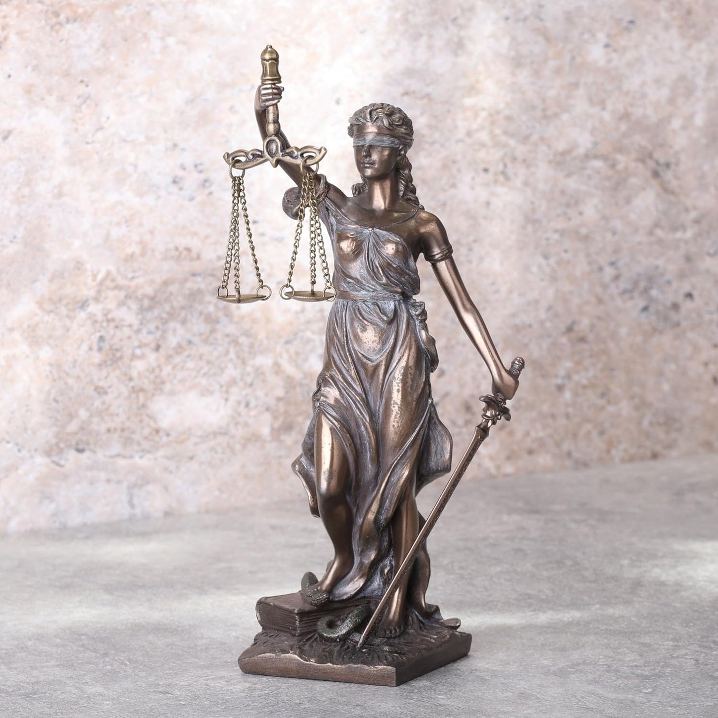 Veronese Design Bronze Finished La Justicia Greek Goddess Themis with Scales and Sword Cast Resin Statue - 8 Inches High - Capturing the Timeless Essence of Blind Justice