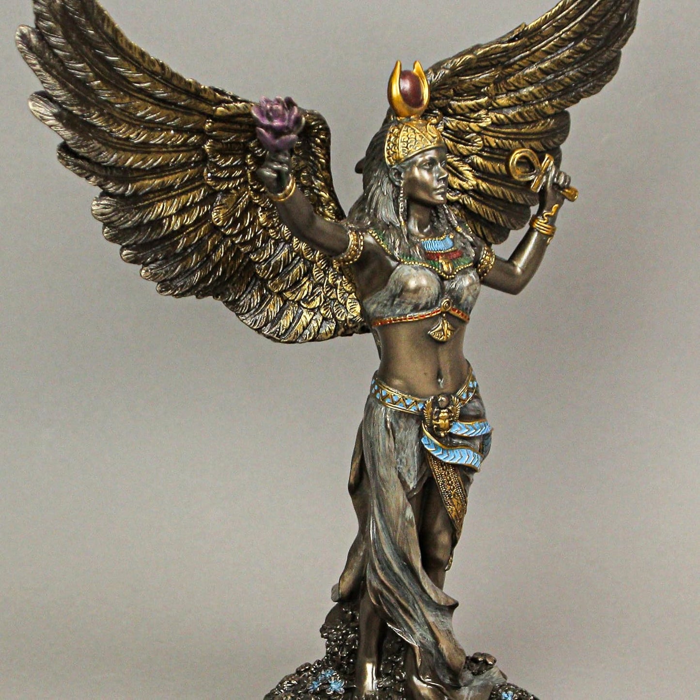 Veronese Design 11 3/8" Egyptian Goddess Isis Resin Sculpture Cast Bronze Finish