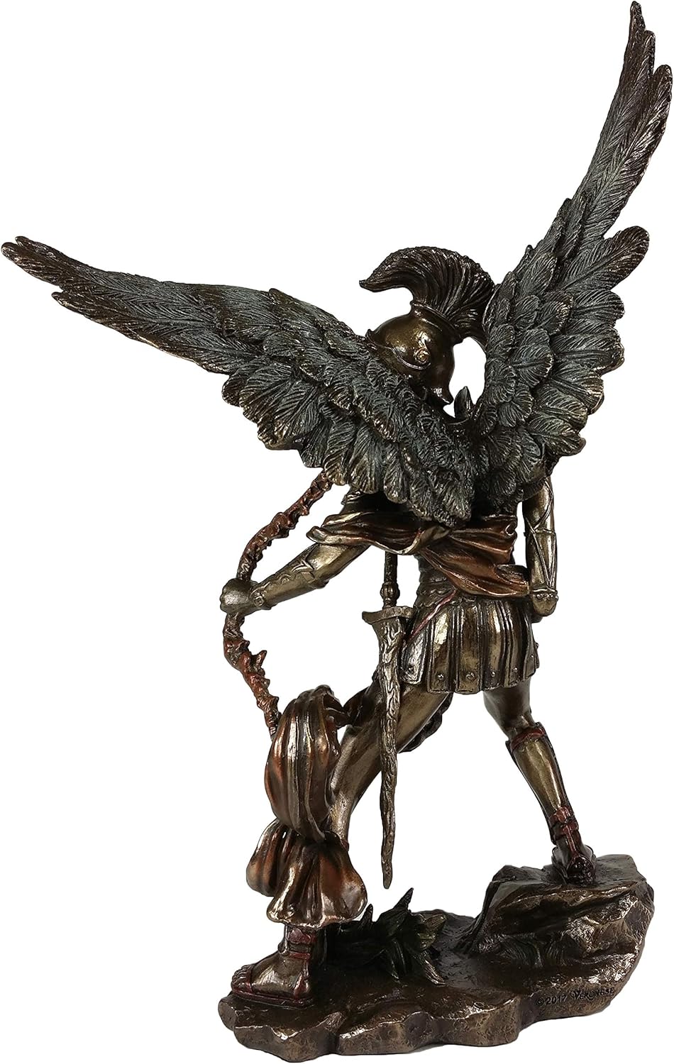 Veronese 9.5 Inch Archangel Saint Uriel with Crossbow Statue Sculpture Bronze Color Angel